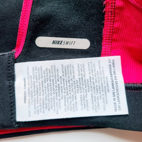 Nike Dri-Fit Swift Black / Pink High Impact Support Sports Bra Size Small - Picture 8 of 14